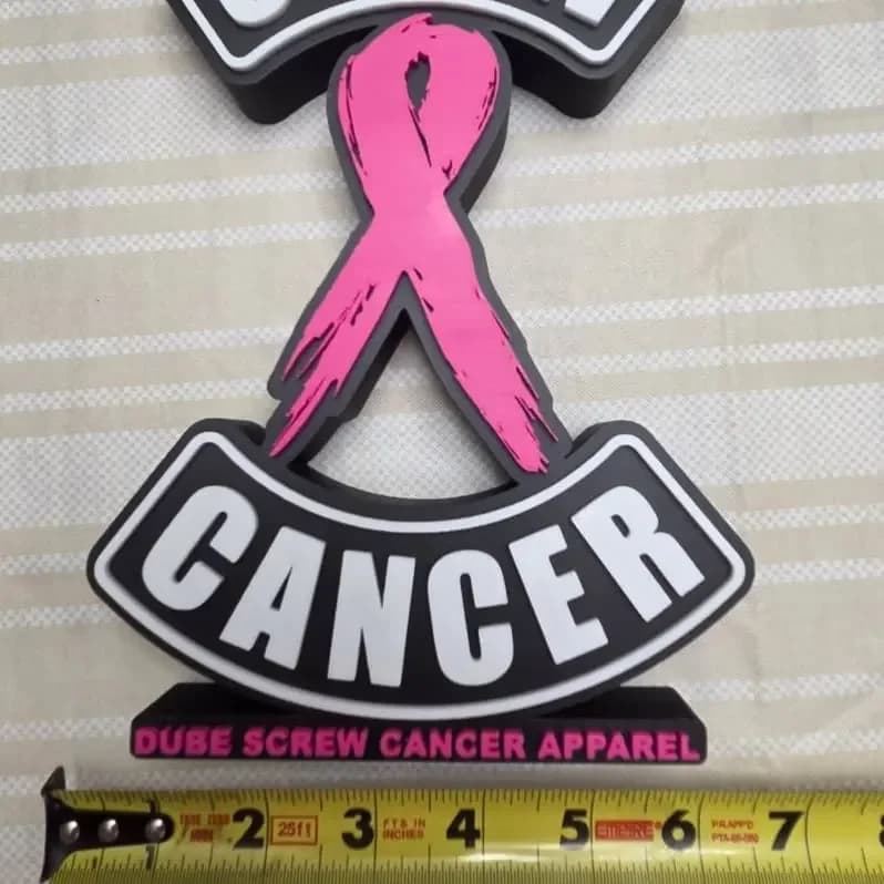 Screw Cancer Pink Ribbon Sign – Awareness Display, thumbnail 3