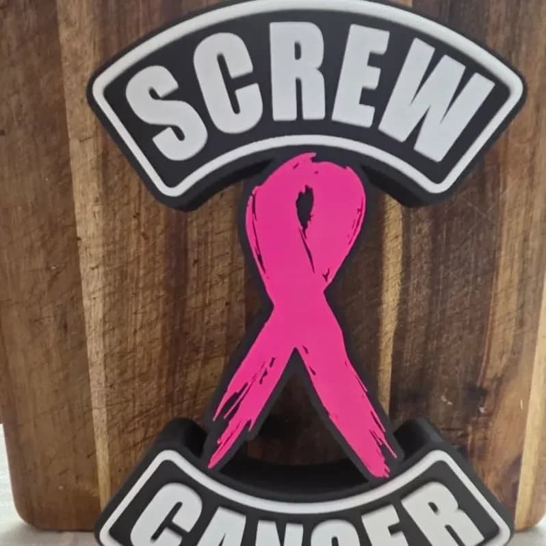 Screw Cancer Pink Ribbon Sign – Awareness Display, thumbnail 2