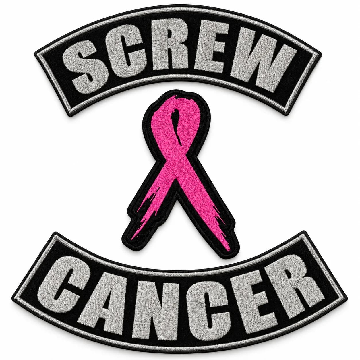 Pink Ribbon Cancer Awareness Patch – Embroidered Support Ribbon