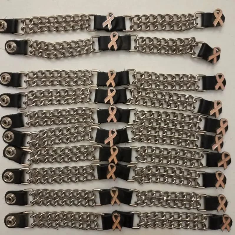 Cancer Awareness Chain Bracelets – Pink Ribbon Bulk Set, thumbnail 3