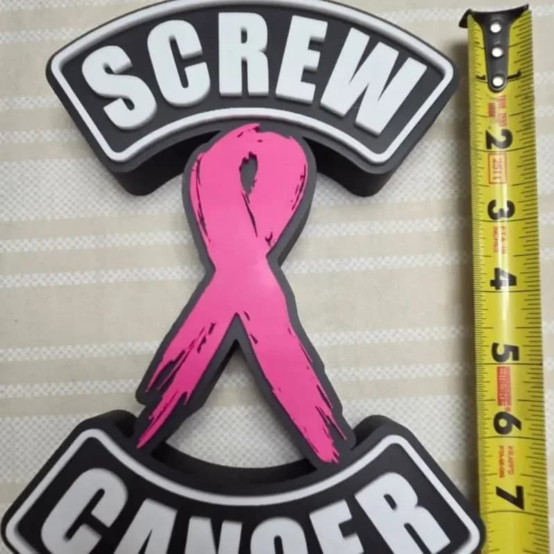 Screw Cancer Pink Ribbon Sign – Awareness Display, thumbnail 4